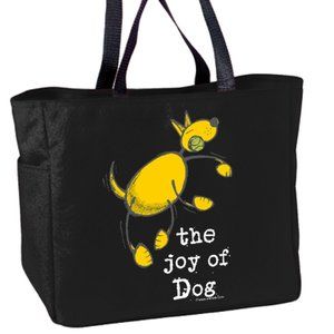 NEW Joy of Dog Unlined Black Canvas Tote Bag